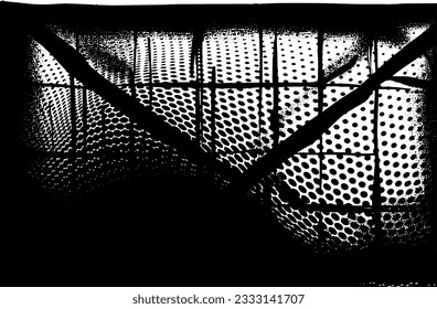Textura superpuesta en peligro del metal pelado. fondo grueso. ilustración abstracta de vector de medio tono