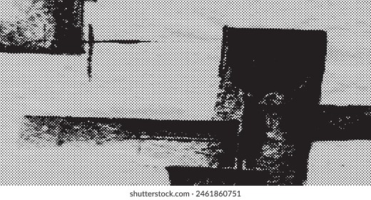 Distressed overlay texture of rusted peeled metal. grunge background. abstract halftone vector illustration