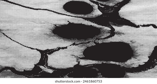 Distressed overlay texture of rusted peeled metal. grunge background. abstract halftone vector illustration