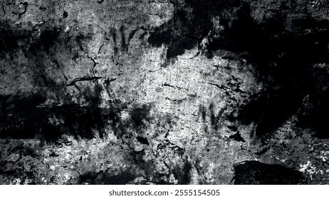 Distressed overlay texture of rusted peeled grunge concrete wall background. Vector black grunge dirty background for banners, web, template,