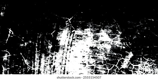 Distressed overlay texture of rusted peeled grunge concrete wall background. Vector black grunge dirty background for banners, web, template,