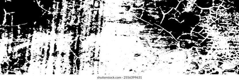 Distressed overlay texture of rusted peeled grunge concrete wall background. Vector black grunge dirty background for banners, web, template,