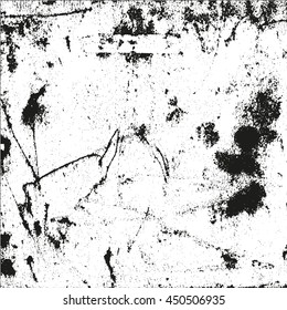 Distressed overlay texture of rusted peeled metal, cracked concrete, stone and asphalt. grunge background. abstract halftone vector illustration