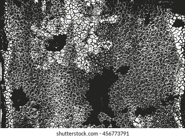 Distressed overlay texture of rusted peeled metal. grunge background. abstract halftone vector illustration