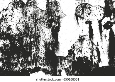 Distressed overlay texture of rusted peeled metal. grunge background. abstract halftone vector illustration