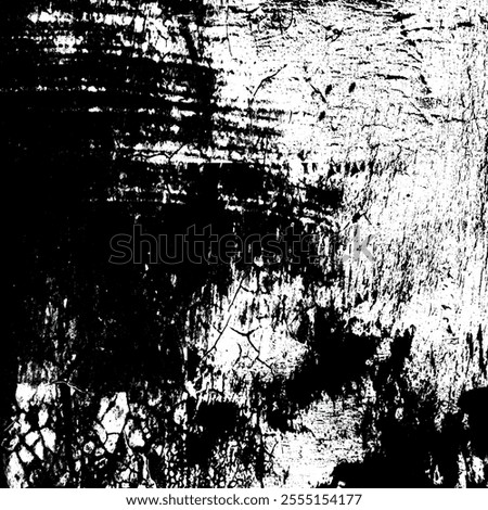 Distressed overlay texture of rusted peeled grunge concrete wall background. Vector black grunge dirty background for banners, web, template,