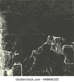 Distressed overlay texture of rusty peeled metal, cracked concrete, stone and asphalt. grunge background. abstract halftone vector illustration