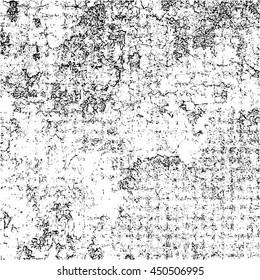 Distressed overlay texture of rusty peeled metal, cracked concrete, stone and asphalt. grunge background. abstract halftone vector illustration
