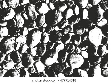 Distressed overlay texture of stones. grunge background. abstract halftone vector illustration