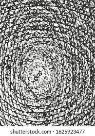 Distressed overlay texture of twisted rope. grunge background. abstract halftone vector illustration