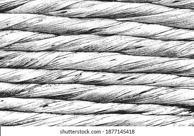 Distressed overlay texture of twisted rope. grunge background. abstract halftone vector illustration