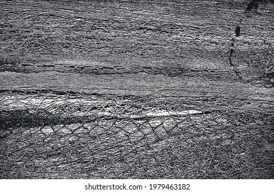 Distressed overlay texture of twisted rope, fishing net, textile mesh. grunge background. abstract halftone vector illustration
