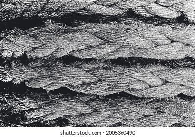 Textura superpuesta angustiada de cuerda torcida. fondo grueso. ilustración abstracta de vector de medio tono