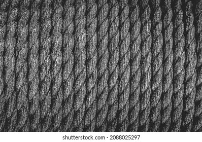 Distressed overlay texture of twisted rope. grunge background. abstract halftone vector illustration