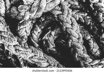 Distressed overlay texture of twisted rope. grunge background. abstract halftone vector illustration