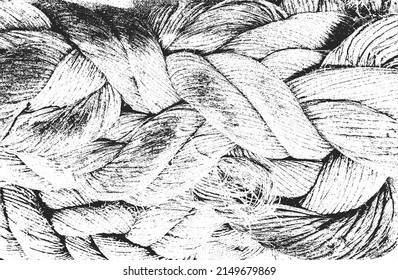 Distressed overlay texture of twisted rope. grunge background. abstract halftone vector illustration