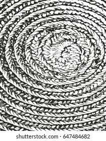 Distressed overlay texture of weaving bamboo. grunge background. abstract halftone vector illustration