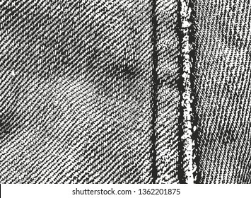 Distressed overlay texture of weaving fabric. grunge background. abstract halftone vector illustration