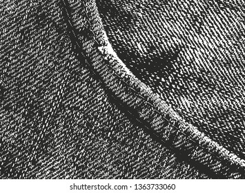 Distressed overlay texture of weaving fabric. grunge background. abstract halftone vector illustration