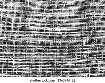 Distressed overlay texture of weaving fabric. grunge background. abstract halftone vector illustration