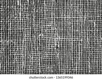 Distressed overlay texture of weaving fabric. grunge background. abstract halftone vector illustration