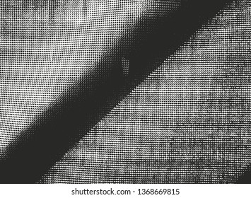 Distressed overlay texture of weaving fabric. grunge background. abstract halftone vector illustration