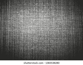 Distressed overlay texture of weaving fabric. grunge background. abstract halftone vector illustration