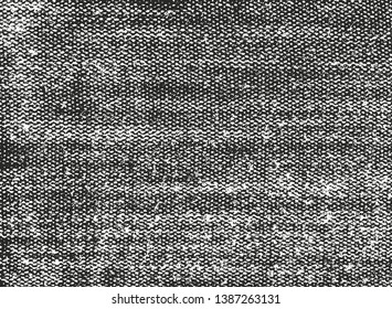 Distressed overlay texture of weaving fabric. grunge background. abstract halftone vector illustration