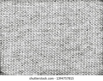 Distressed overlay texture of weaving fabric. grunge background. abstract halftone vector illustration
