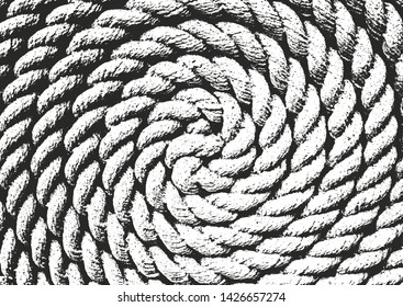 Distressed overlay texture of weaving fabric, rope. grunge background. abstract halftone vector illustration