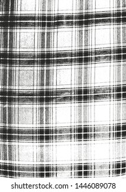 Distressed overlay texture of weaving fabric, tartan. grunge background. abstract halftone vector illustration