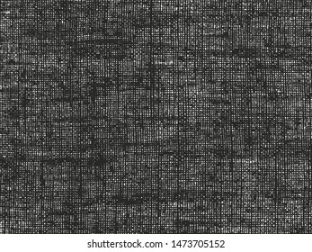 Distressed overlay texture of weaving fabric. grunge background. abstract halftone vector illustration