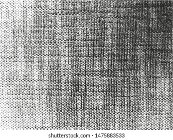 Distressed overlay texture of weaving fabric. grunge background. abstract halftone vector illustration