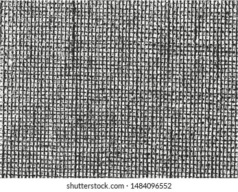 Distressed overlay texture of weaving fabric. grunge background. abstract halftone vector illustration