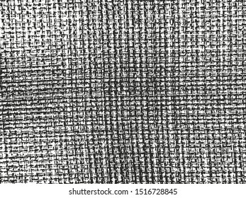 Distressed overlay texture of weaving fabric. grunge background. abstract halftone vector illustration