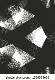 Distressed overlay texture of weaving fabric, knitted blanket with tartan ornament. grunge background. abstract halftone vector illustration