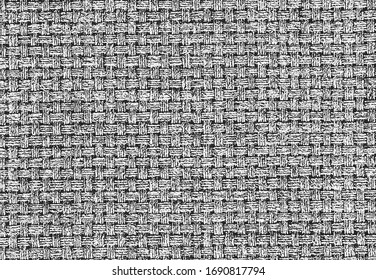 Distressed overlay texture of weaving fabric. grunge background. abstract halftone vector illustration