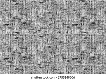 Distressed overlay texture of weaving fabric. grunge background. abstract halftone vector illustration