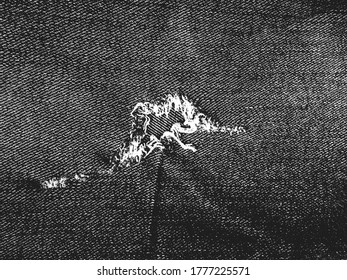 Distressed overlay texture of weaving fabric, jeans. grunge background. abstract halftone vector illustration