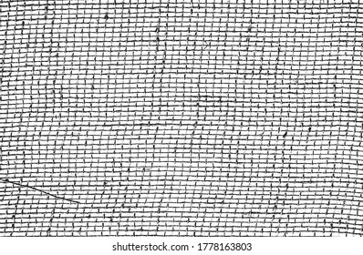 Distressed overlay texture of weaving fabric. grunge background. abstract halftone vector illustration