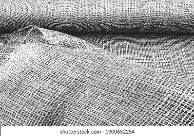 Distressed overlay texture of weaving fabric. grunge background. abstract halftone vector illustration