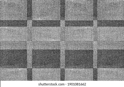 Distressed overlay texture of weaving fabric, ornamental knitted sweater, plait, jersey, pullover. grunge background. abstract halftone vector illustration