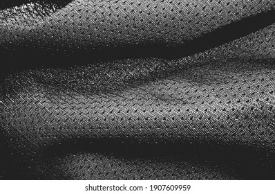 Distressed overlay texture of weaving fabric. grunge background. abstract halftone vector illustration
