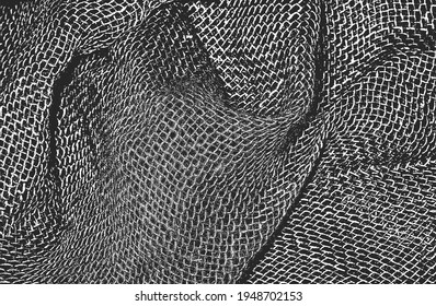 Distressed overlay texture of weaving fabric. grunge background. abstract halftone vector illustration