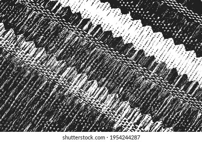 Distressed overlay texture of weaving fabric. grunge background. abstract halftone vector illustration