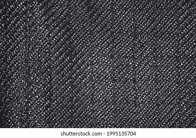 Distressed overlay texture of weaving fabric. grunge background. abstract halftone vector illustration