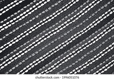 Textura superpuesta angustiada de tejido, suéter de punto ornamental, trenzas, jersey, pullover. fondo grueso. ilustración abstracta de vector de medio tono