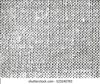 Distressed overlay texture of weaving fabric. grunge background. abstract halftone vector illustration