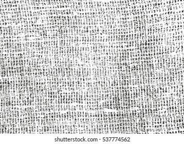 Distressed overlay texture of weaving fabric. grunge background. abstract halftone vector illustration