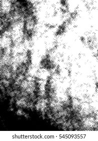Distressed overlay Vector grunge halftone background. Halftone dots vector texture.